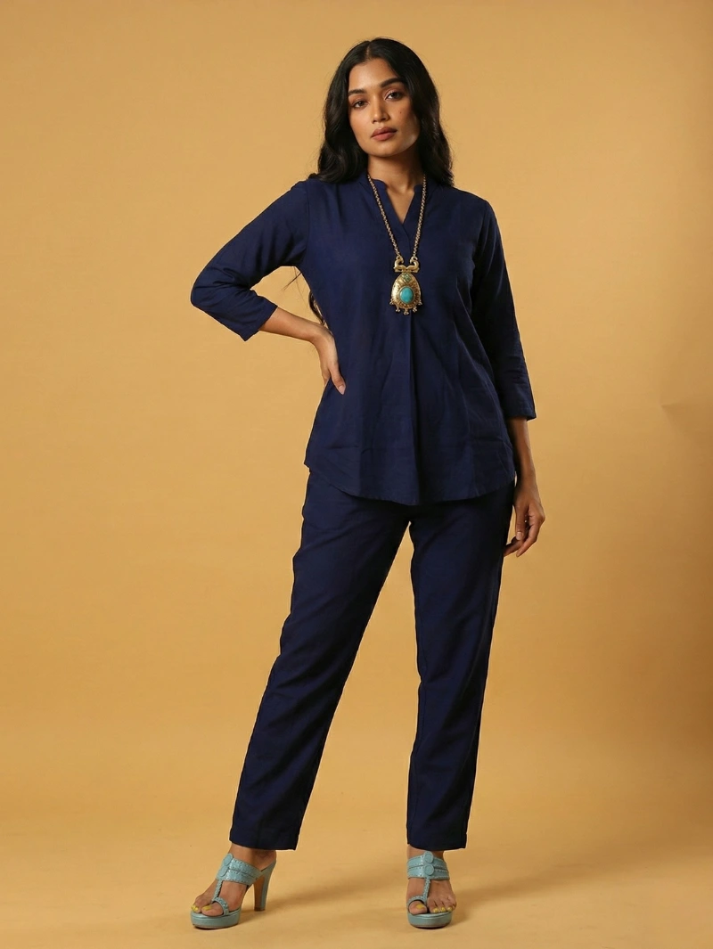 Solid Navy Blue Co-Ord Set