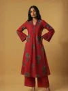 Red Printed Cotton 3-Piece Set