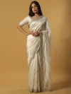 Ivory Embellished Saree