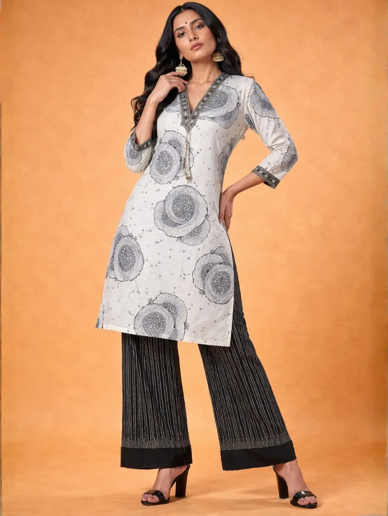 White 3piece casual wear - Image 2